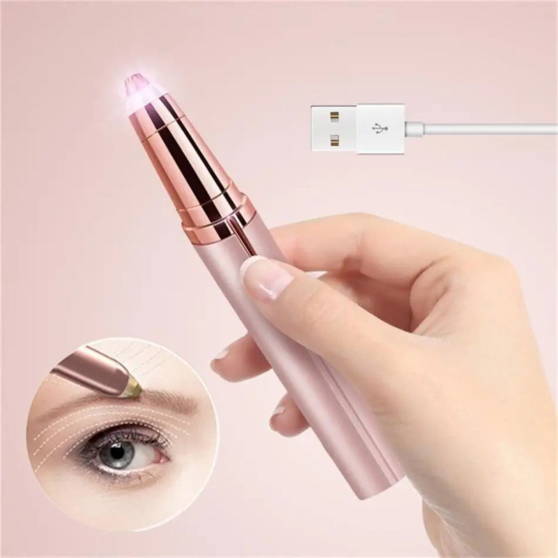 Depilador de Sobrancelha Buço Nariz Orelha Rosto Facial Elétrico Tira Pelos USB Recarregável Profissional Portátil